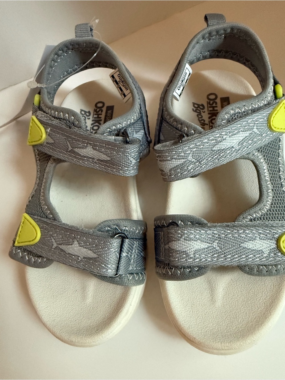 OshKosh B'gosh Gray and Yellow Star Strappy Kids Sandals